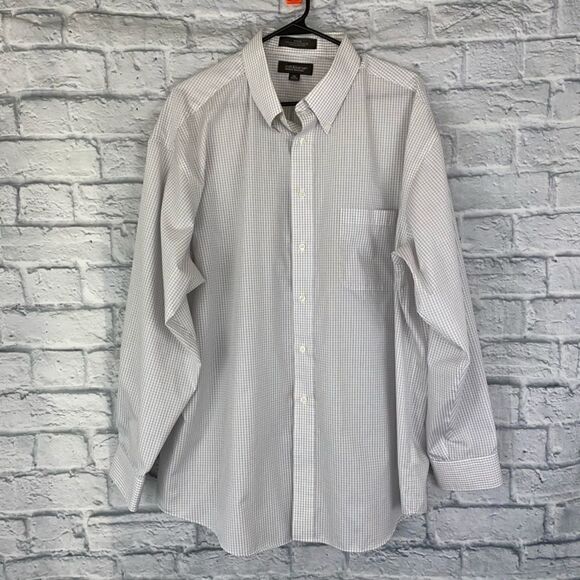 Croft & barrow poplin cotton blend button down dress shirt neck 17.5/18 - Picture 1 of 8